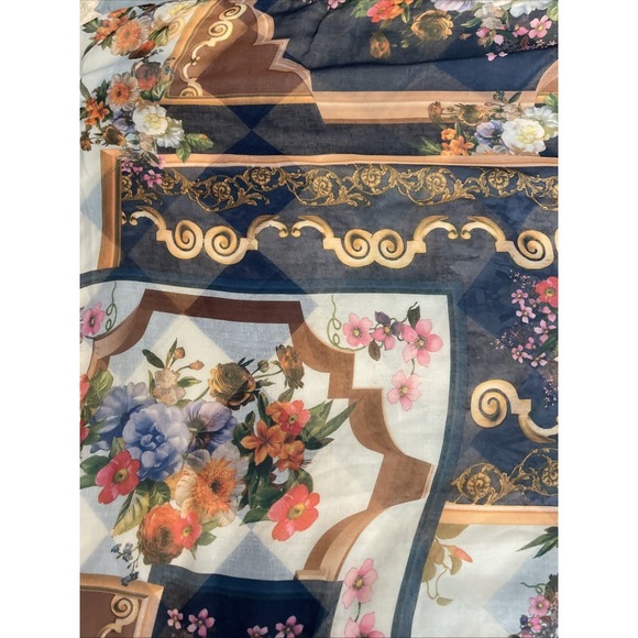 2‎ Chic Large Scarf Cottagecore Royal Floral Fringe - Picture 5 of 16